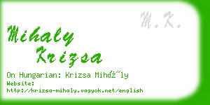 mihaly krizsa business card